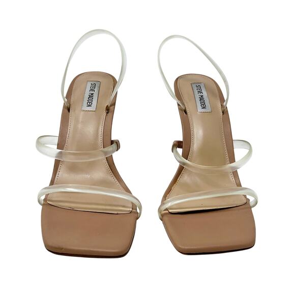Steve Madden Gracey Strappy Stiletto Sandals Clear/Nude size 11 M - Picture 7 of 14
